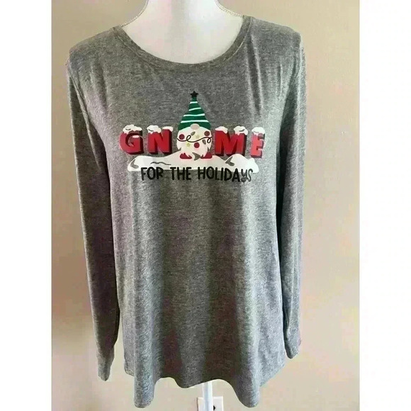 SECRET TREASURES - H. Grey "Gnome for Holidays" LS Tee - Picture 1 of 5